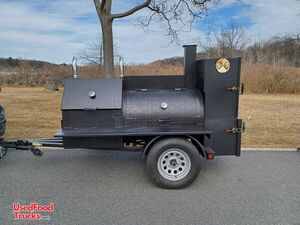 Reverse Flow Offset BBQ Smoker Tailgating Trailer / Mobile Barbecue Unit