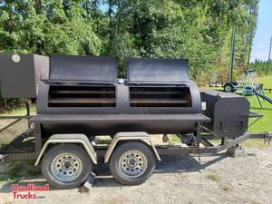 2006 7' x 14' Mobile BBQ Smoker Trailer with Rotisserie