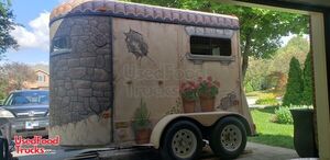 Eye Catching - 7' x 10.5' Horse Trailer Concession Conversion | Beverage and Coffee Trailer