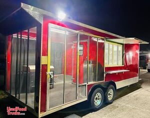 New- Custom Order 2023 8' x 18' Barbecue Kitchen Food Vending Trailer with Porch