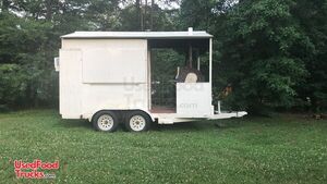 2002 7' x 14' Barbecue Food Trailer Food Concession Trailer w/ Southern Yankee Smoker