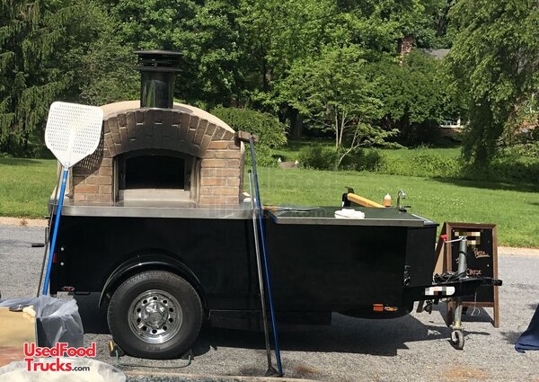 Turnkey 2018 Forno Bravo 6.5' x 9' Wood-Fired Brick Oven Pizza Trailer.