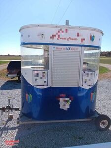 Compact - Shaved Ice Trailer w/ Snowie Shaver Snowball & Slushie Concession Trailer Kiosk