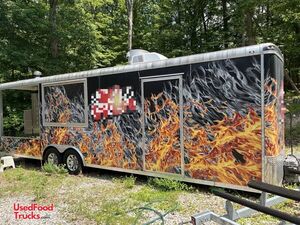 2014 28' Barbecue Food Concession Trailer with Porch and Bathroom