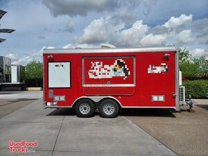 2015 - 7' x 16' Cargo Craft Mobile Kitchen Food Concession Trailer w/ Fire Suppression
