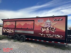 2022 8' x 26' Barbecue Food Concession Trailer with Commercial Kitchen and Porch