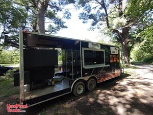 2017 - 8' x 20' Barbecue Concession Trailer with Open Porch and Smoker