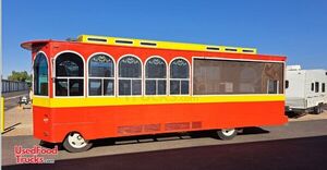 32' Chevy Trolley Bus Vintage Streetcar Food Truck Soft Serve Ice Cream Truck Partial Conversion