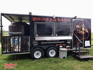 2021 8' x 15' Wood Fired Brick Oven Pizza Trailer with Porch Mobile Pizzeria Unit