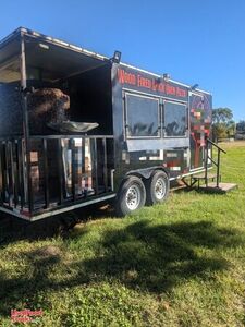 2021 8' x 15' Wood Fired Brick Oven Pizza Trailer with Porch Mobile Pizzeria Unit