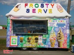 2010 Fibre Core 7' x 14' Soft Serve Ice Cream Shaved Ice & Lemonade Concession Trailer