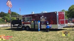 2015 8.5' x 36' Barbecue Food Trailer with Interior Bathroom | Concession Trailer
