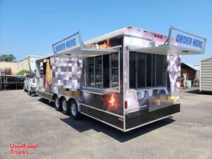 2007 8.5' x 28' Barbecue Kitchen Trailer with Porch and Pro-Fire Suppression