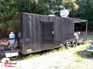 NEW - 2023 Kitchen Food Concession Trailer with 8' Porch & Pro-Fire Suppression