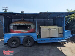 2020 8' x 14' Wood Fired Pizza Oven Trailer with Refrigeration | Concession Trailer