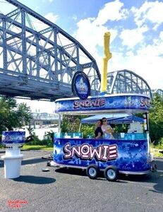 Custom 2023 8' x 16' Snowie Shaved Ice Trailer Snowball and Snowcone Concession Trailer
